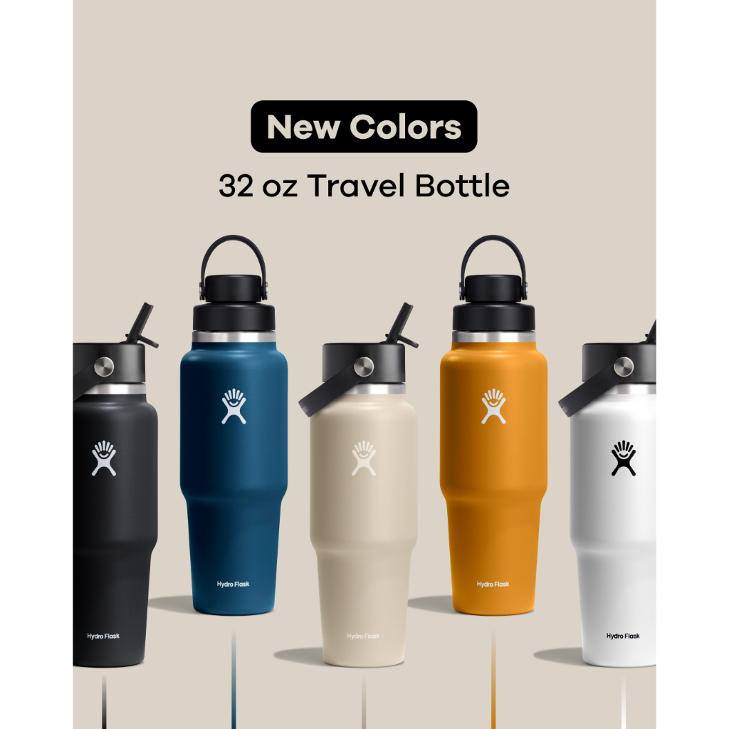 Bình giữ nhiệt Hydro Flask 946 ml Travel Bottle Wide Flex Chug Cap 32 oz chính hãng, an toàn