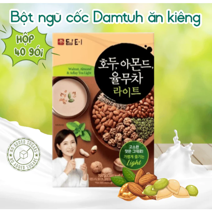 Bột Ngũ Cốc Không Đường Tinh Luyện Ăn Kiêng Damtuh (Hộp 40 gói)