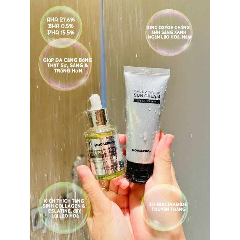Kem chống nắng Moosepro+ DAILY UV DEFENSE SUN CREAM 50ml Hàn Quốc hạn2028 (bản mới thay kem chống nắng Moose ) IS332
