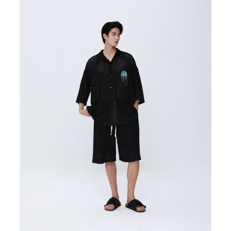 SET ĐỒ LƯỚI NAM PHỐI PHỤ KIỆN – HÀNG THIẾT KẾ NHÀ VILLA WINGS , Không kèm áo ba lỗ bên trong