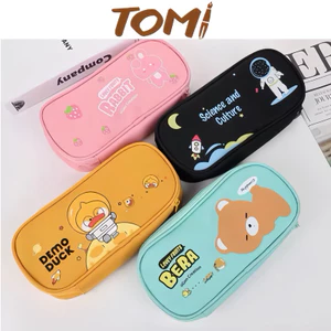 Hộp Bút Vải TOMI Bóp Viết Vải Canvas Sức Chứa Lớn Họa Tiết Dễ Thương 101