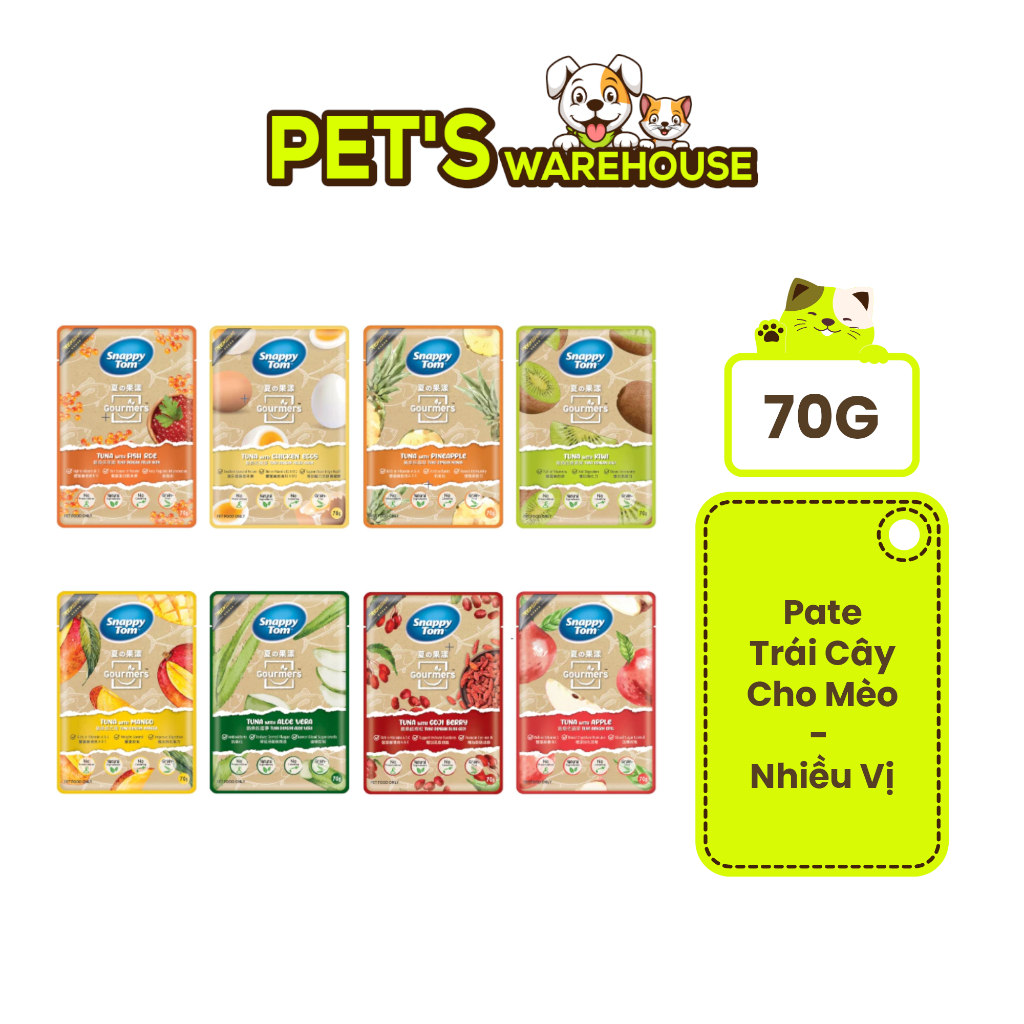 Pate Snappy Tom Trái Cây Mèo Gói 70G