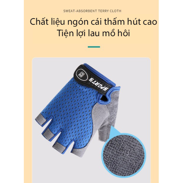 Găng tay thể thao trẻ em SPORT, găng tay chạy xe đạp cho bé