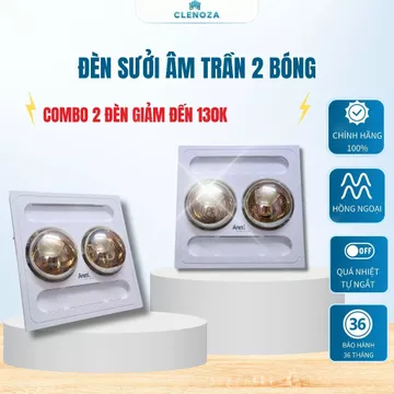 COMBO 2 Đèn Sưởi Nhà Tắm ARETI 2 Bóng 275W Thiết Kế Âm Trần Đèn Hồng Ngoại Nano Chống Nổ Sưởi Ấm Nhanh Tiết Kiệm Điện