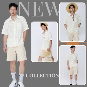 Set đồ nam Linen Dệt Lưới phối Quần Kaki – Thiết kế mỏng nhẹ, thanh lịch cho mùa hè 2025