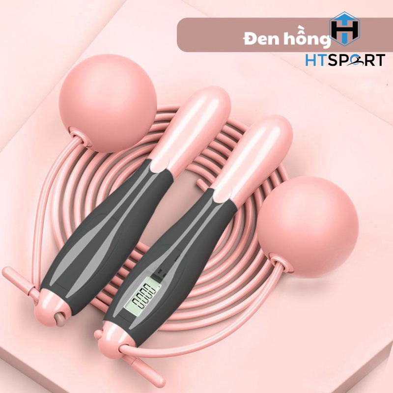 Dây Nhảy Đếm Số Vòng Cán Bầu Không Dây Có Bóng Cao Cấp Thay Dây Được, Dây Nhảy Thể Lực Điện Tử Giảm Cân Luyện Thể Lực