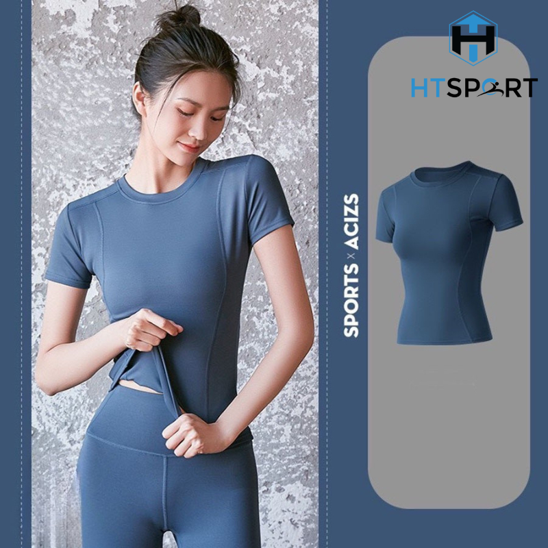 Áo Tập Gym, Yoga, Aerobic Nữ, Áo Thun Thể Thao AG01 Co Giãn 4 Chiều, Ôm Body Tôn Dáng, Thấm Hút Mồ Hôi Tốt