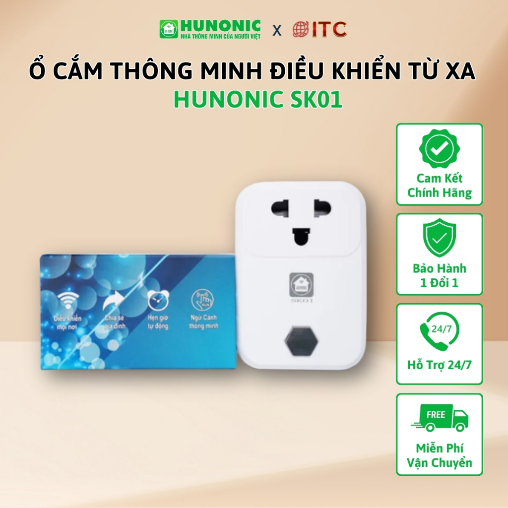 Ổ cắm wifi thông minh Hunonic SK01 Điều khiển từ xa qua điện thoại ...