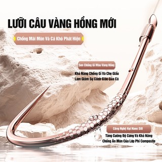 Thẻo Câu Đài Định Kiếm Hộp 20 Bộ Thẻo Buộc Sẵn Lưỡi Vàng Hồng Cao Cấp Chuyên Rô Diếc Chép