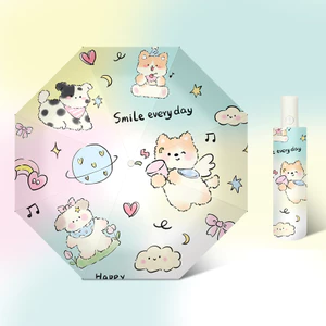 Ô Dù Che Nắng Che Mưa 3 Lớp Gấp Gọn Cute Hình Gấu Lotso Thỏ Chống Tia UV Bảo Vệ Da