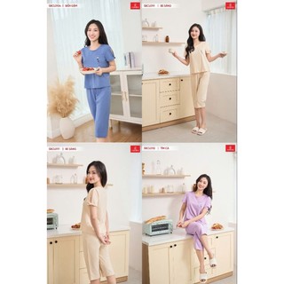 5BCL01 Đồ bộ nữ CARDINA chất liệu cotton tay xoắn phốiquần lửng 5BCL01