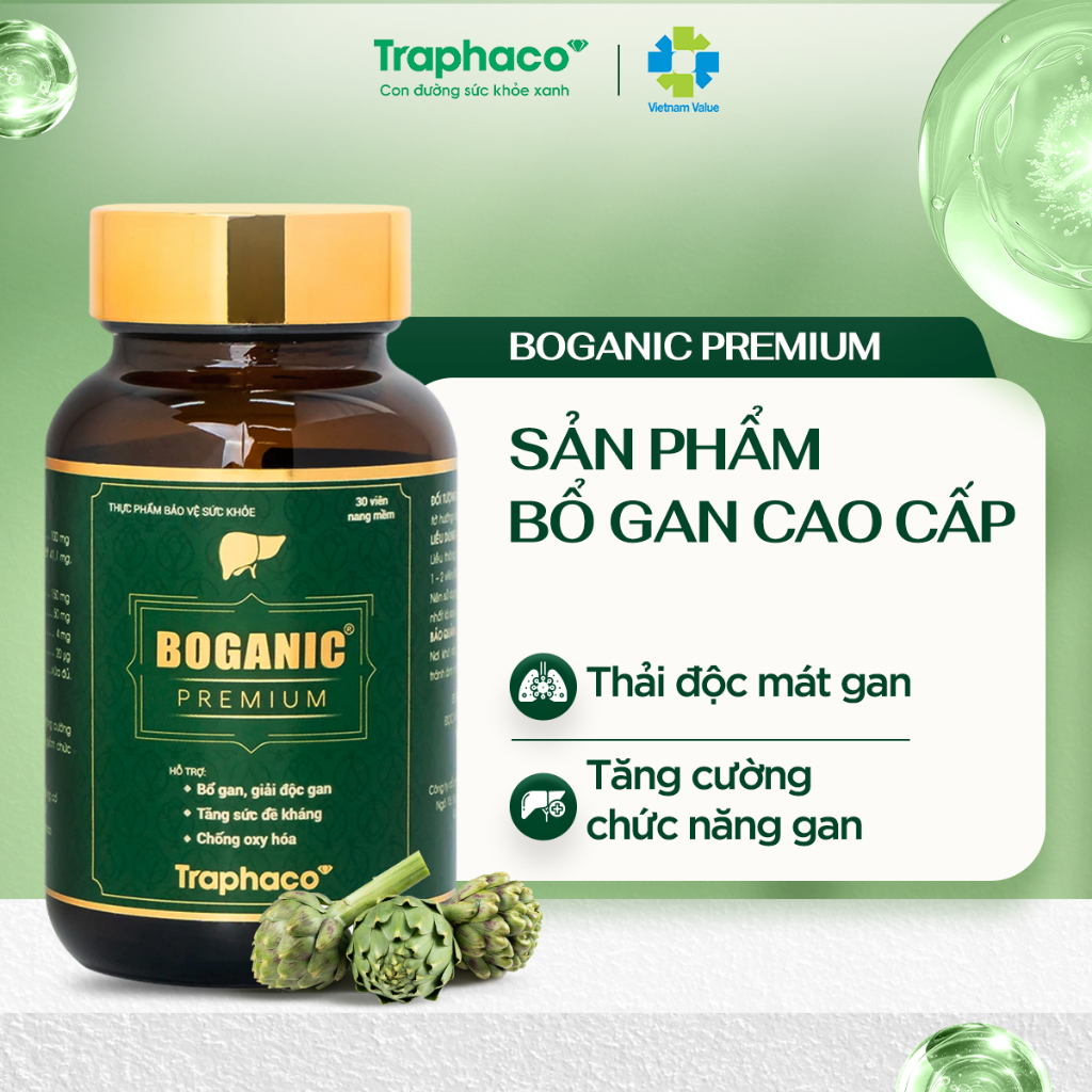Bổ Gan Cao Cấp Boganic Premium Traphaco Giúp Hỗ Trợ Thải Độc Gan Mát ...