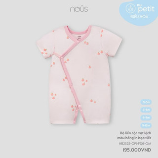 Body Cộc Tay Cài Chéo Nous Chất Sợi Tre Mềm Mát Bé Gái Size 3kg - 12kg