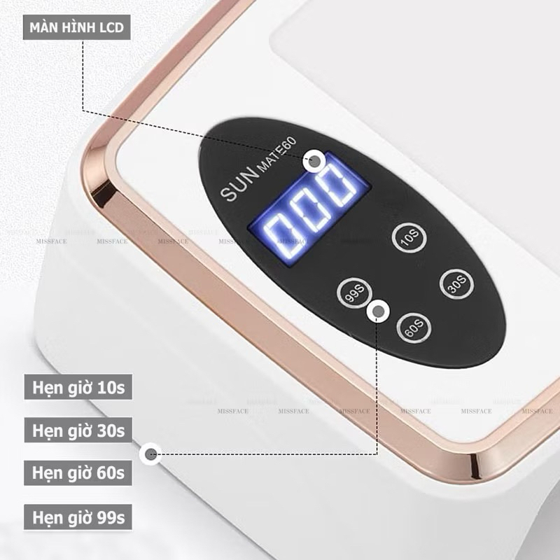 máy hơ gel SUN MATE 60 chính hãng- khoang hơ rộng - 360w 90bóng led- cảm ứng 100% | BigBuy360 - bigbuy360.vn