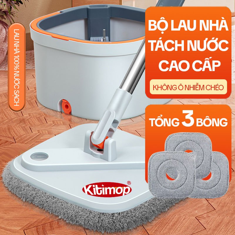 Đánh Giá Bộ Cây Lau Nhà Tách Nước Bẩn KITIMOP N08 PRO - Lau Nhà Sạch Bóng Dễ Dàng