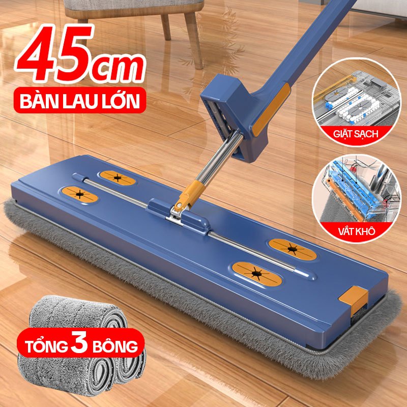Ảnh Cây Lau Nhà Tự Vắt KITIMOP MONSTER 45CM - Chổi Lau Nhà Tự Vắt Thông Minh Xoay 360 Độ, Lau Sàn Làm Sạch 1