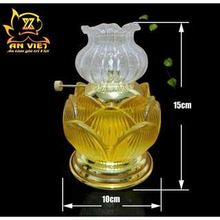 Đèn Dầu Hoa Sen - Đèn Thờ Cúng Pha Lê Hoa Sen - DD2502 - Nội Thất An Việt