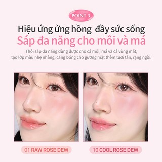 Son dưỡng môi dạng cầu căng bóng giúp môi volume-up hince Raw Glow Dewy Ball 3.5g
