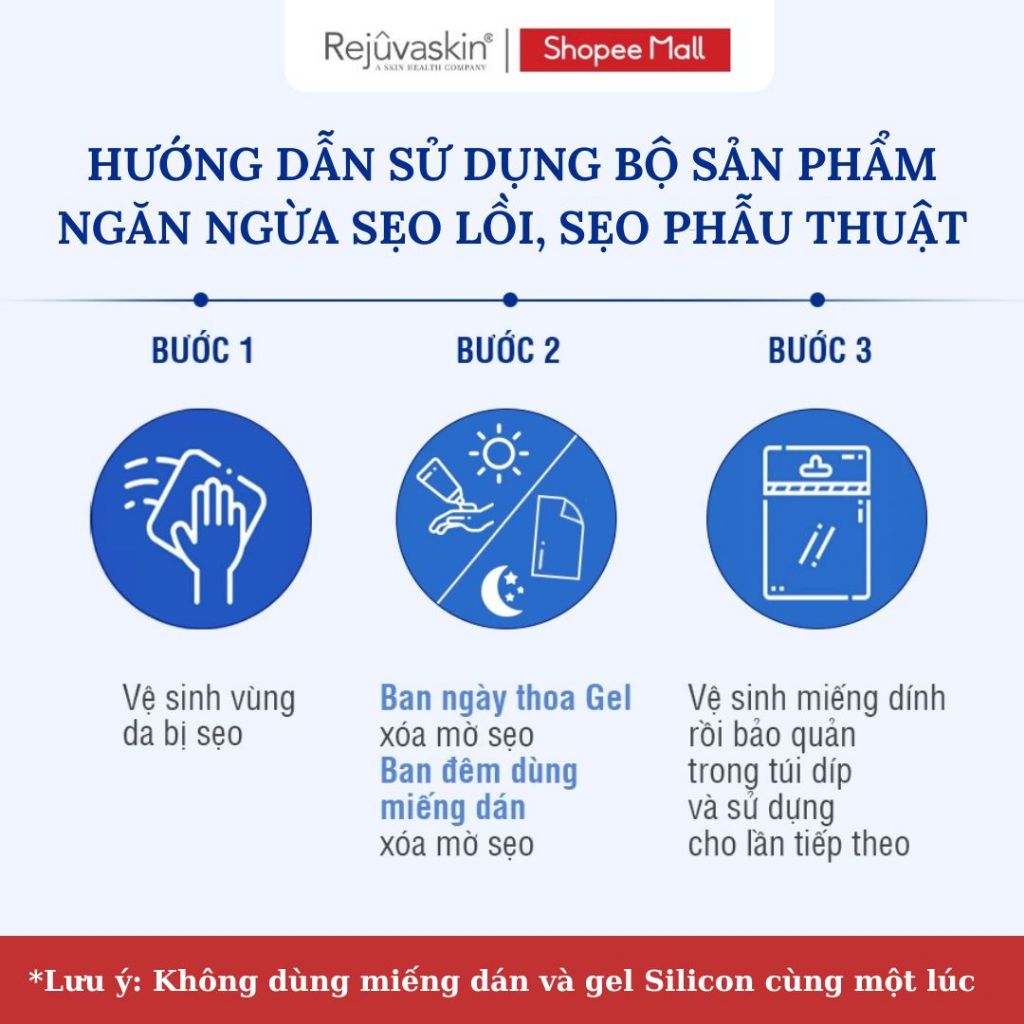 Ảnh Miếng Dán Xẹp Sẹo Lồi / Phì Đại REJUVASKIN Scar FX 10x20cm 3