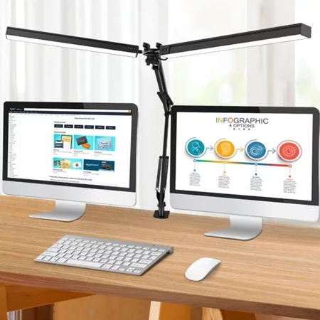 Tặng vận chuyển - Đèn học kẹp bàn Đèn bàn học,đọc sách usb bóng LED  3 màu,10 chế độ chống cận kẹp bàn, xoay 360 ĐỘ