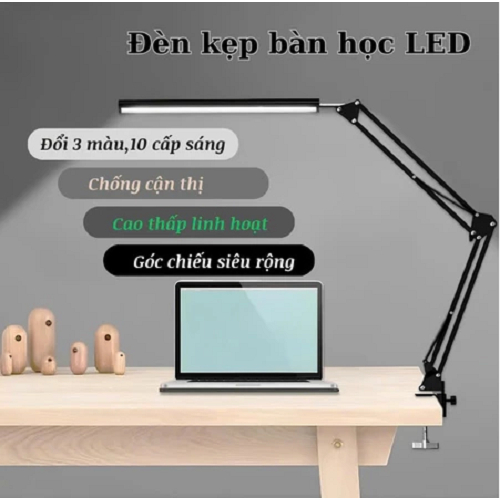Tặng vận chuyển - Đèn học kẹp bàn Đèn bàn học,đọc sách usb bóng LED  3 màu,10 chế độ chống cận kẹp bàn, xoay 360 ĐỘ | BigBuy360 - bigbuy360.vn