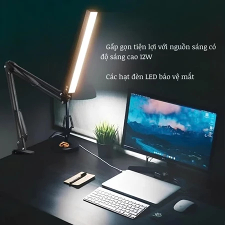 Tặng vận chuyển - Đèn học kẹp bàn Đèn bàn học,đọc sách usb bóng LED  3 màu,10 chế độ chống cận kẹp bàn, xoay 360 ĐỘ | BigBuy360 - bigbuy360.vn