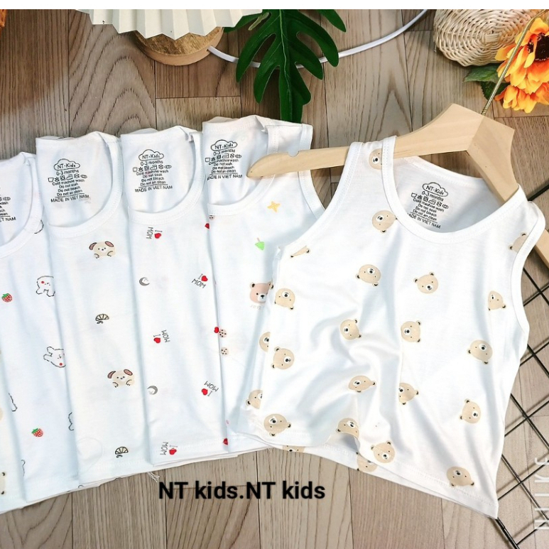 Áo ba lỗ cho bé chất thun lạnh in họa tiết dễ thương đáng yêu, đủ size từ 5-15kg Saubabi