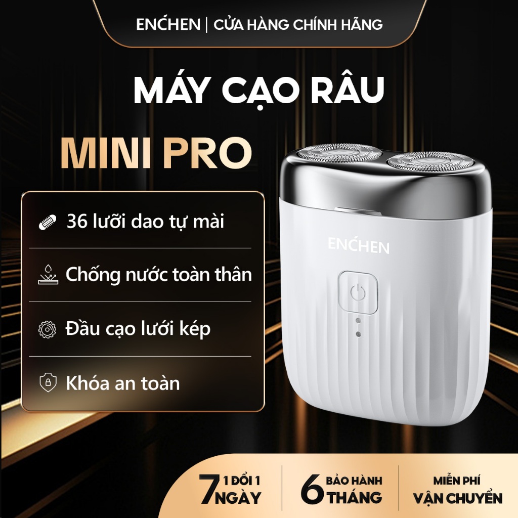 Ảnh Máy cạo râu Enchen Mini Pro - chống nước - lưỡi dao tự mài - lưới kép linh hoạt - BH 6 tháng 1