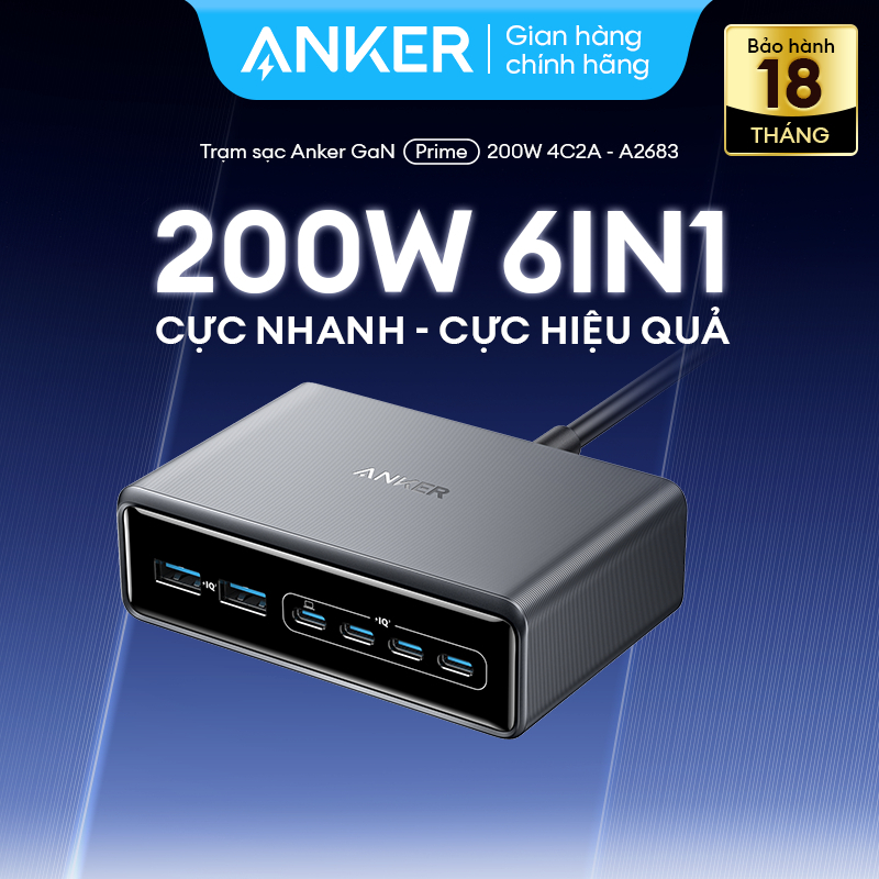 Trạm sạc Anker Prime 200W