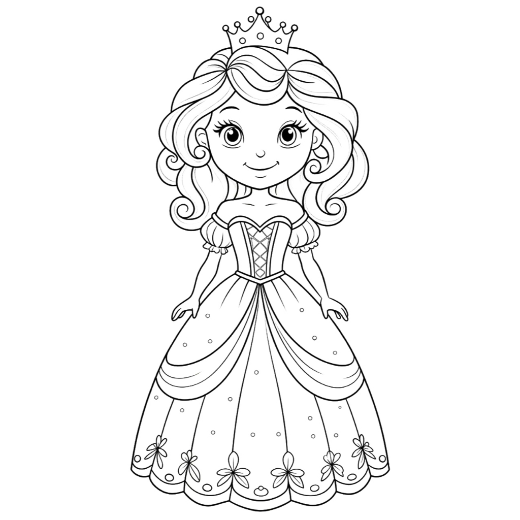 Bộ 20 tranh tô màu CÔNG CHÚA CHIBI  khác nhau không trùng lặp cho bạn thỏa sức sáng tạo