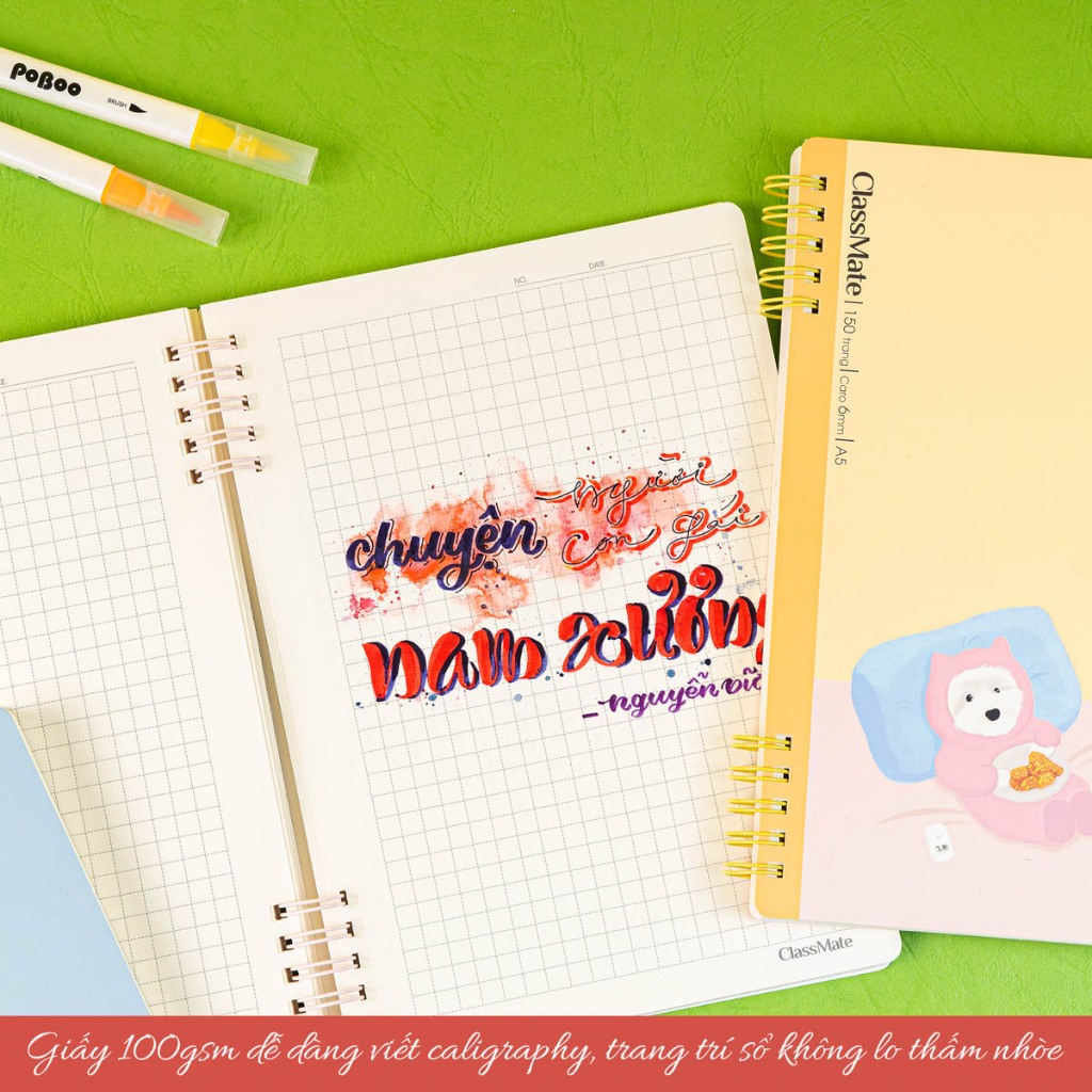 Sổ Lò Xo Đôi 2 Đầu Classmate Sổ Tay Ghi Chép 100gsm Viết Không Cấn Tay Sổ Lò Xo A5 B5 150 Trang Giấy Chống Lóa Takenote