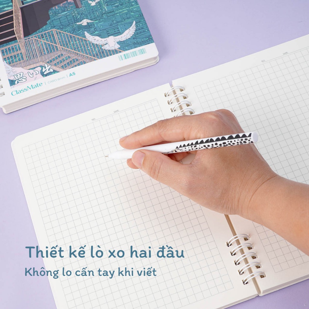 Sổ Lò Xo Đôi 2 Đầu Classmate Sổ Tay Ghi Chép 100gsm Viết Không Cấn Tay Sổ Lò Xo A5 B5 150 Trang Giấy Chống Lóa Takenote