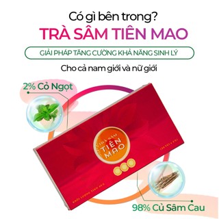 Trà Sâm Tiên Mao Sunbeleaf (Sâm Cau Đen) - Cải Thiện Yếu Sinh Lý, Chống Lão Hóa - Hộp 20 Gói Túi Lọc