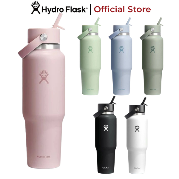 Bình giữ nhiệt Hydro Flask 1183ml Travel Bottle Wide Flex Straw Cap 40 oz hàng chính hãng, an toàn