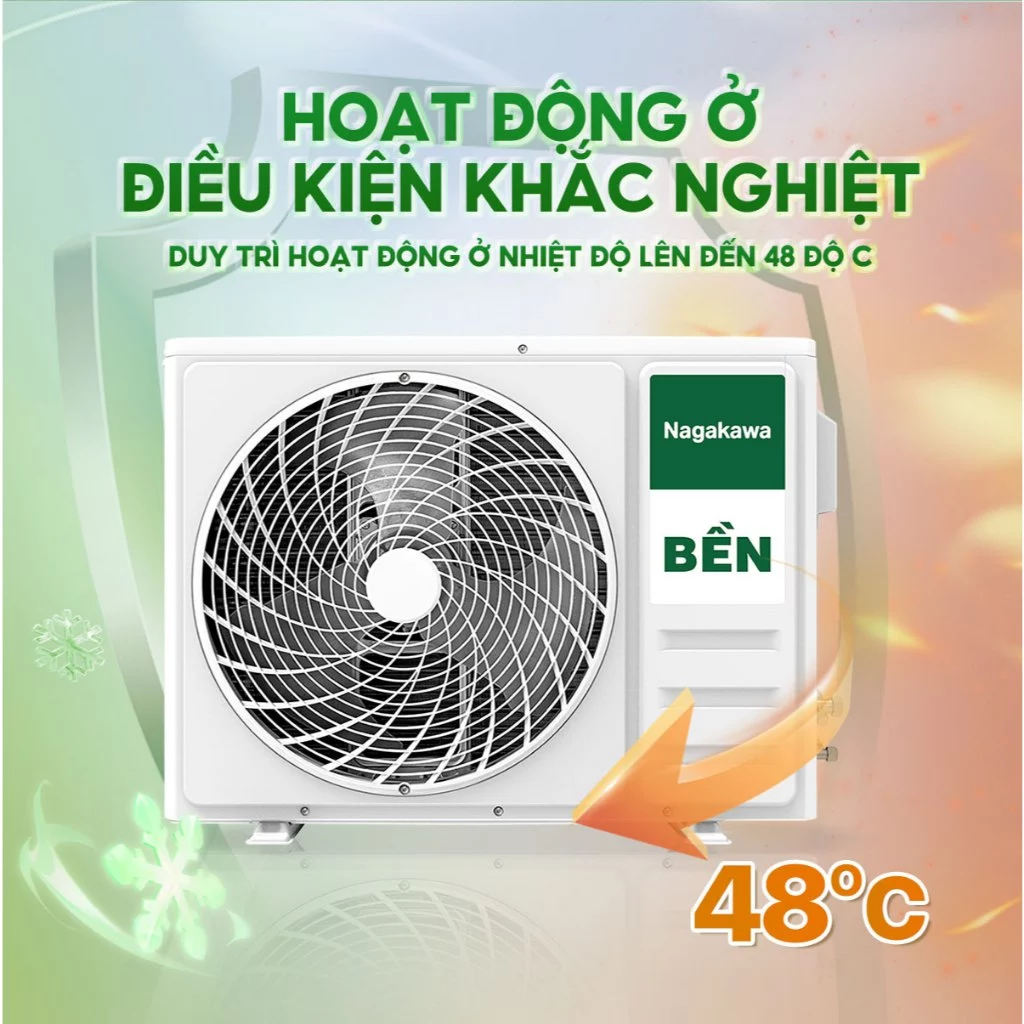 Điều hòa / Máy lạnh Inverter 1 chiều Nagakawa NIS-C09R2U51/NIS-C12R2U51, làm lạnh nhanh, tiết kiệm điện, bảo hành 2 năm