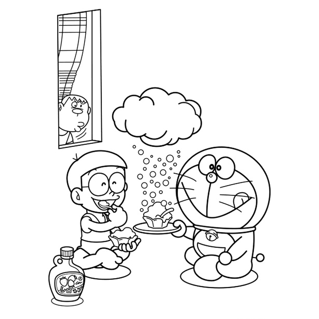 Bộ 50 tranh tô màu MÈO MÁY DORAEMON khác nhau không trùng lặp cho bạn thỏa sức sáng tạo