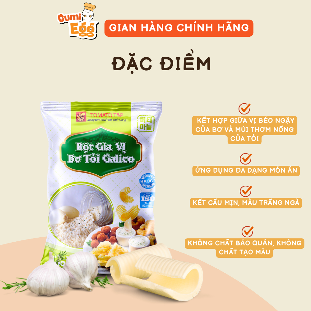 Bột bơ tỏi Tomato T&P lắc khoai tây Galico – Gói 100g