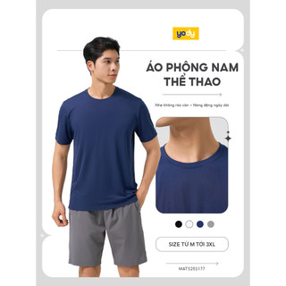 Áo thun thể thao YODY Sport form regular dệt jacquard thoáng khí siêu nhẹ MATS25S177