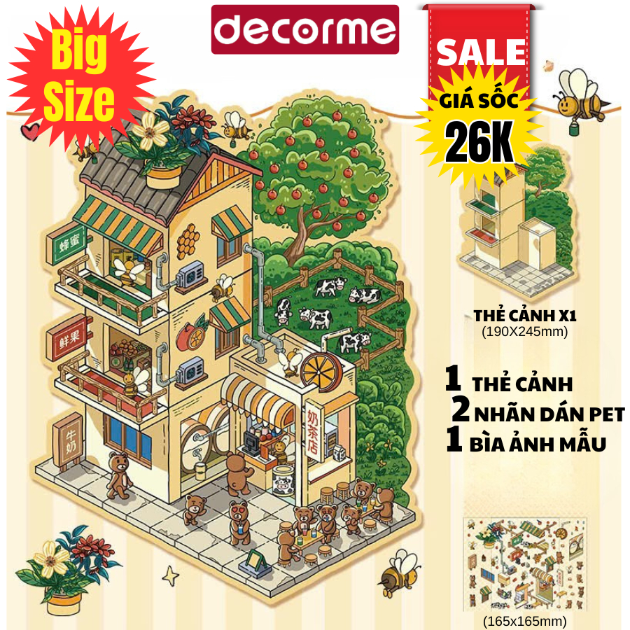 (Size Lớn) Sticker 3D Big Size DecorMe Hình Dán Cảnh Quan sắp xếp trang ...