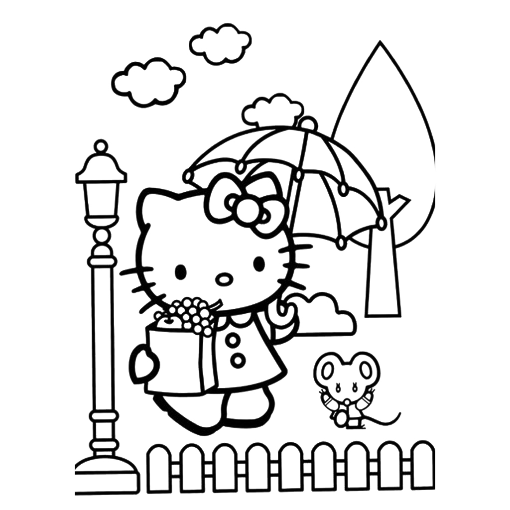 Bộ 50 tranh tô màu KITTY khác nhau không trùng lặp cho bạn thỏa sức sáng tạo