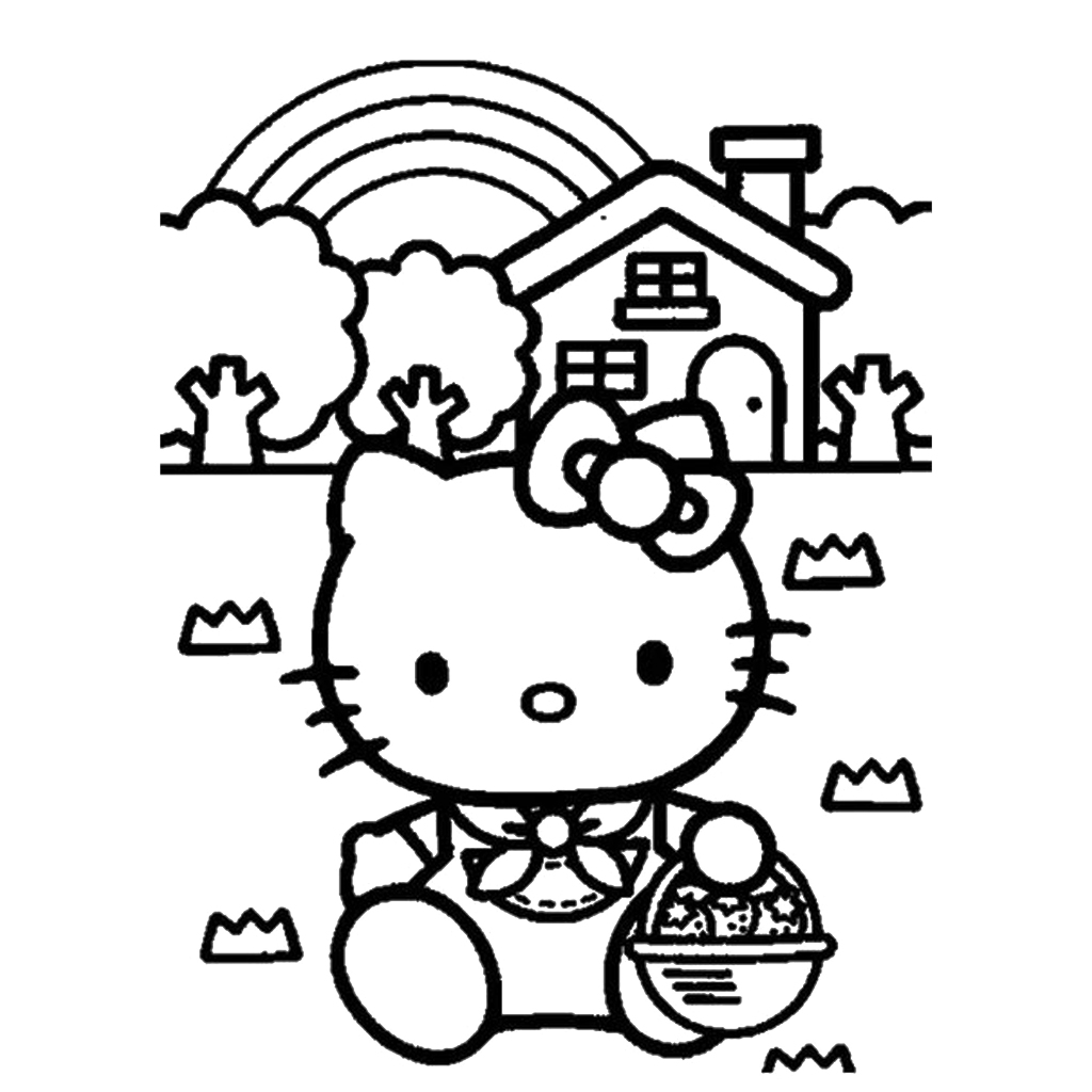 Bộ 50 tranh tô màu KITTY khác nhau không trùng lặp cho bạn thỏa sức sáng tạo
