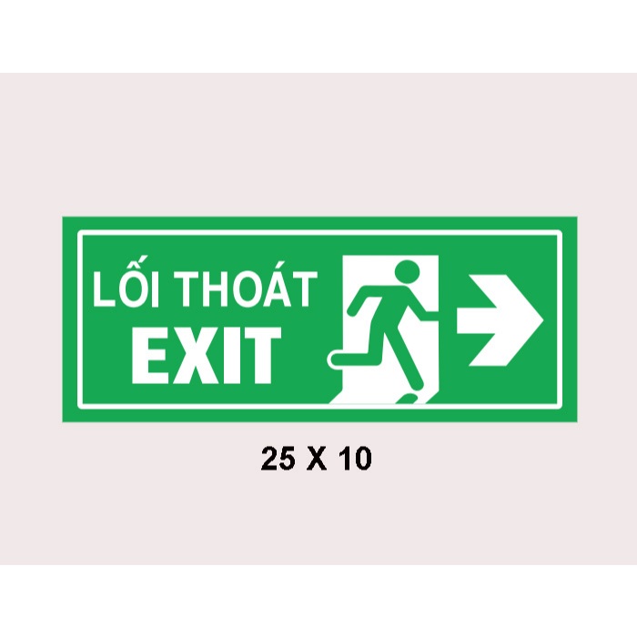 Decal Lối Thoát Hiểm EXIT BEDO Màu Xanh Sticker Chỉ Dẫn An Toàn Dán Tường Chống Nước Dễ Nhìn