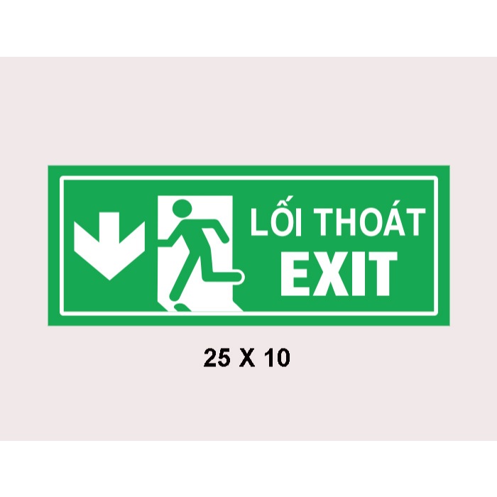 Decal Lối Thoát Hiểm EXIT BEDO Màu Xanh Sticker Chỉ Dẫn An Toàn Dán Tường Chống Nước Dễ Nhìn