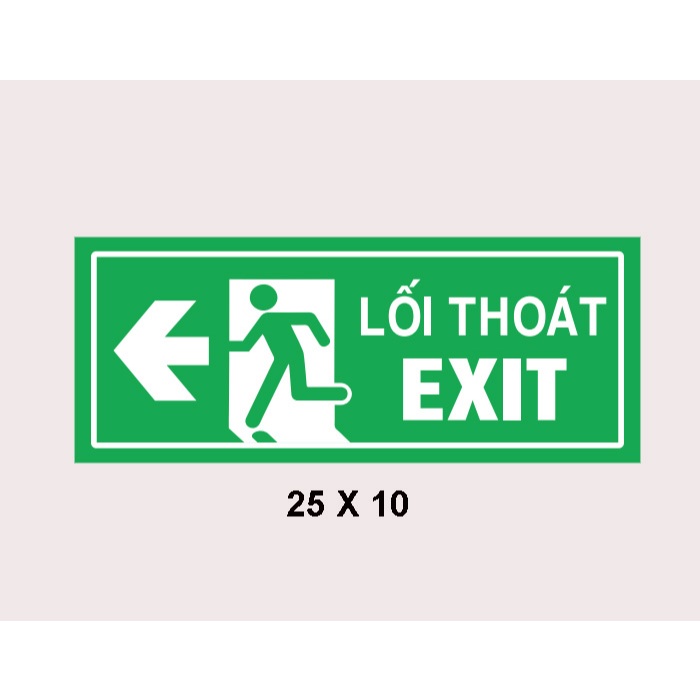 Decal Lối Thoát Hiểm EXIT BEDO Màu Xanh Sticker Chỉ Dẫn An Toàn Dán Tường Chống Nước Dễ Nhìn