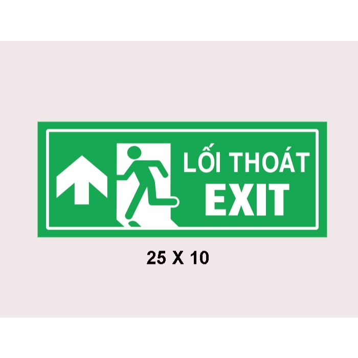Decal Lối Thoát Hiểm EXIT BEDO Màu Xanh Sticker Chỉ Dẫn An Toàn Dán Tường Chống Nước Dễ Nhìn