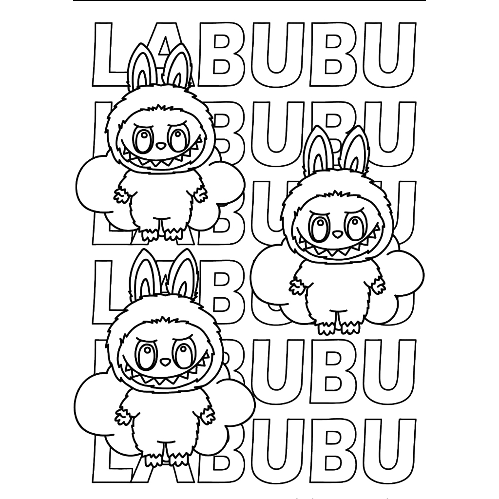 Bộ 50 tranh tô màu LABUBU khác nhau không trùng lặp cho bạn thỏa sức sáng tạo