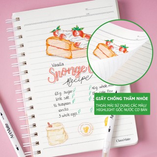 Sổ Tay Ghi Chép 100gsm Classmate Sổ Lò Xo A5 B5 Kẻ Ngang Giấy Mịn Chống Lóa Sổ Nhật Ký 200 Trang Làm Plan Bullet Journal