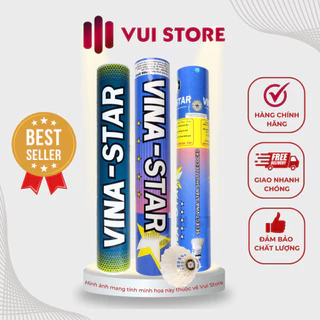 (Vui Store) - Quả cầu lông - Ống cầu lông Vina Star Xanh - Hộp cầu lông 12 quả - Chính hãng VinaStar