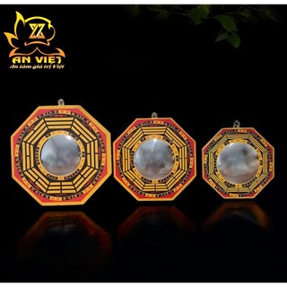 Gương Bát Quái Cầu Lồi - Bằng Gỗ - Phong Thủy - Nội Thất An Việt - BQ2501