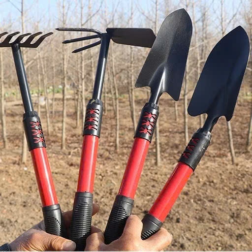 COMBO 4 MÓN LÀM VƯỜN TAY CẦM BỌC CAO SU CHẮC CHẮN - Set 4 Chi Tiết Làm Vườn Tiện Lợi,Bộ Dụng Cụ Làm Vườn Chuyên Dụng